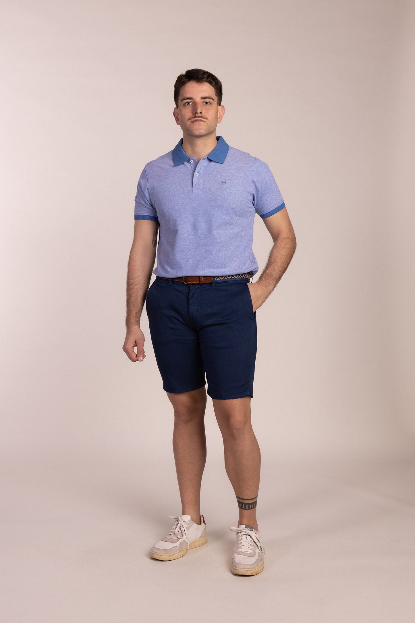 Polo Estructura Jacquard Azul | Denis