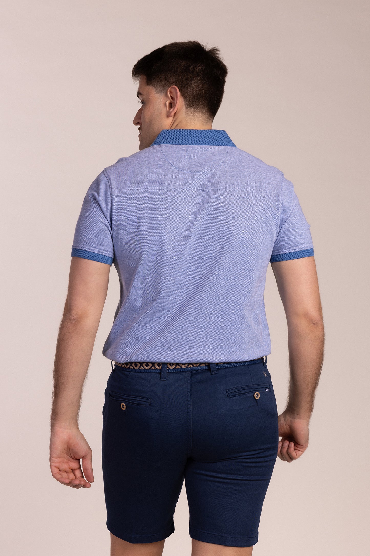 Polo Estructura Jacquard Azul | Denis