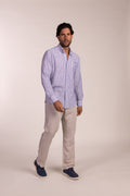 Camisa Lino Raya Marino | Ubrique