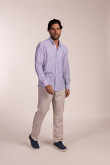 Camisa Lino Raya Marino | Ubrique