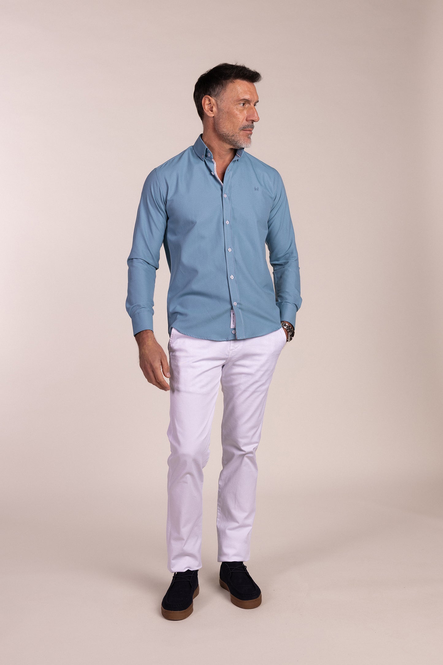 Camisa Lisa Oxford Petróleo | Ronda