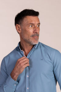 Camisa Lisa Oxford Petróleo | Ronda