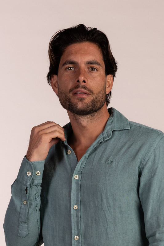 Camisa Lino Verde | Lanzarote