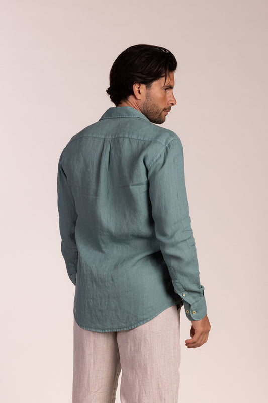 Camisa Lino Verde | Lanzarote