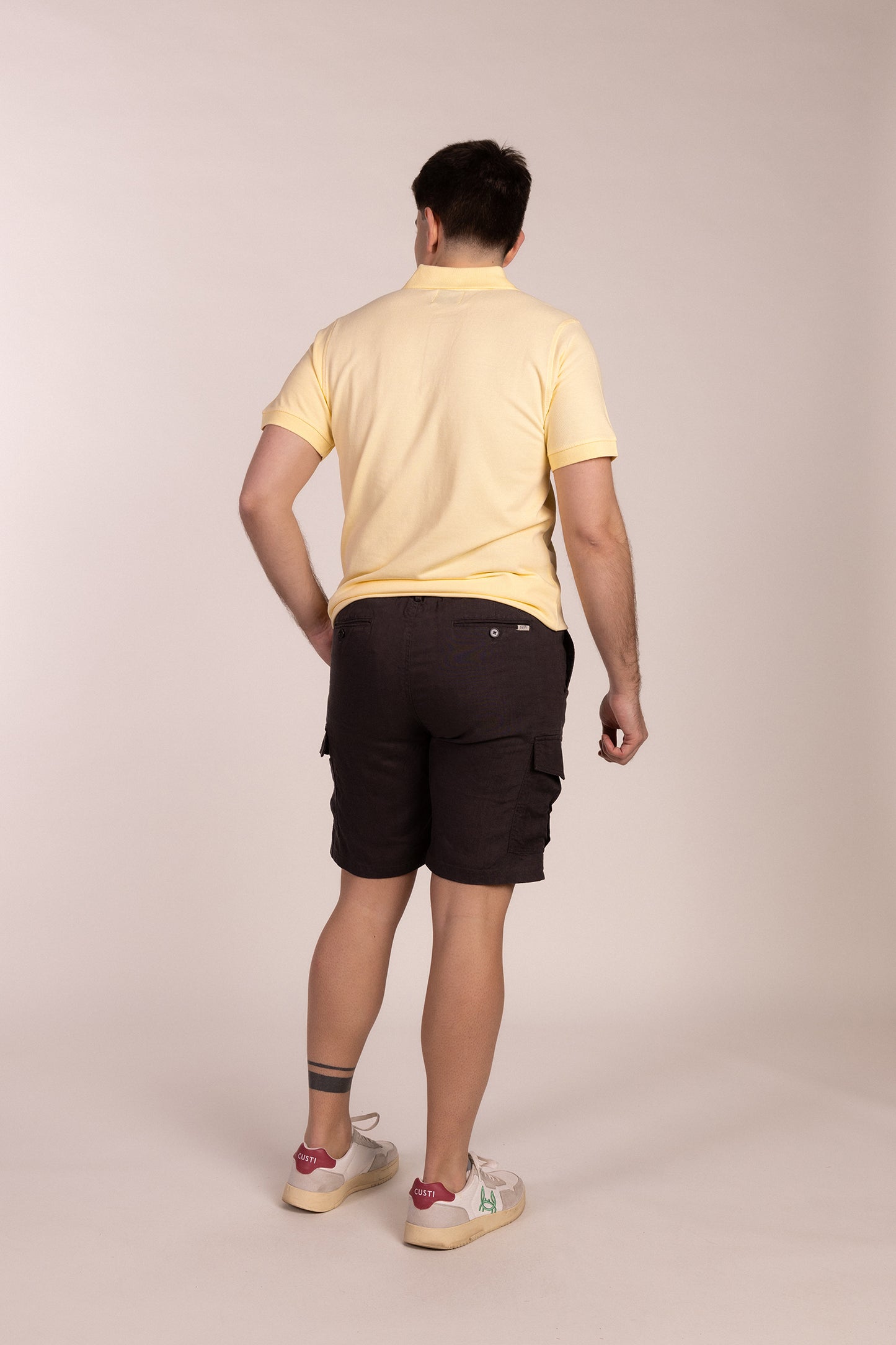 Bermuda Lino Cargo Gris Oscuro