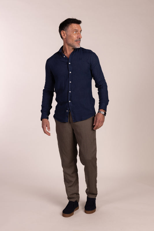 Camisa Lino Azul Marino | Lanzarote