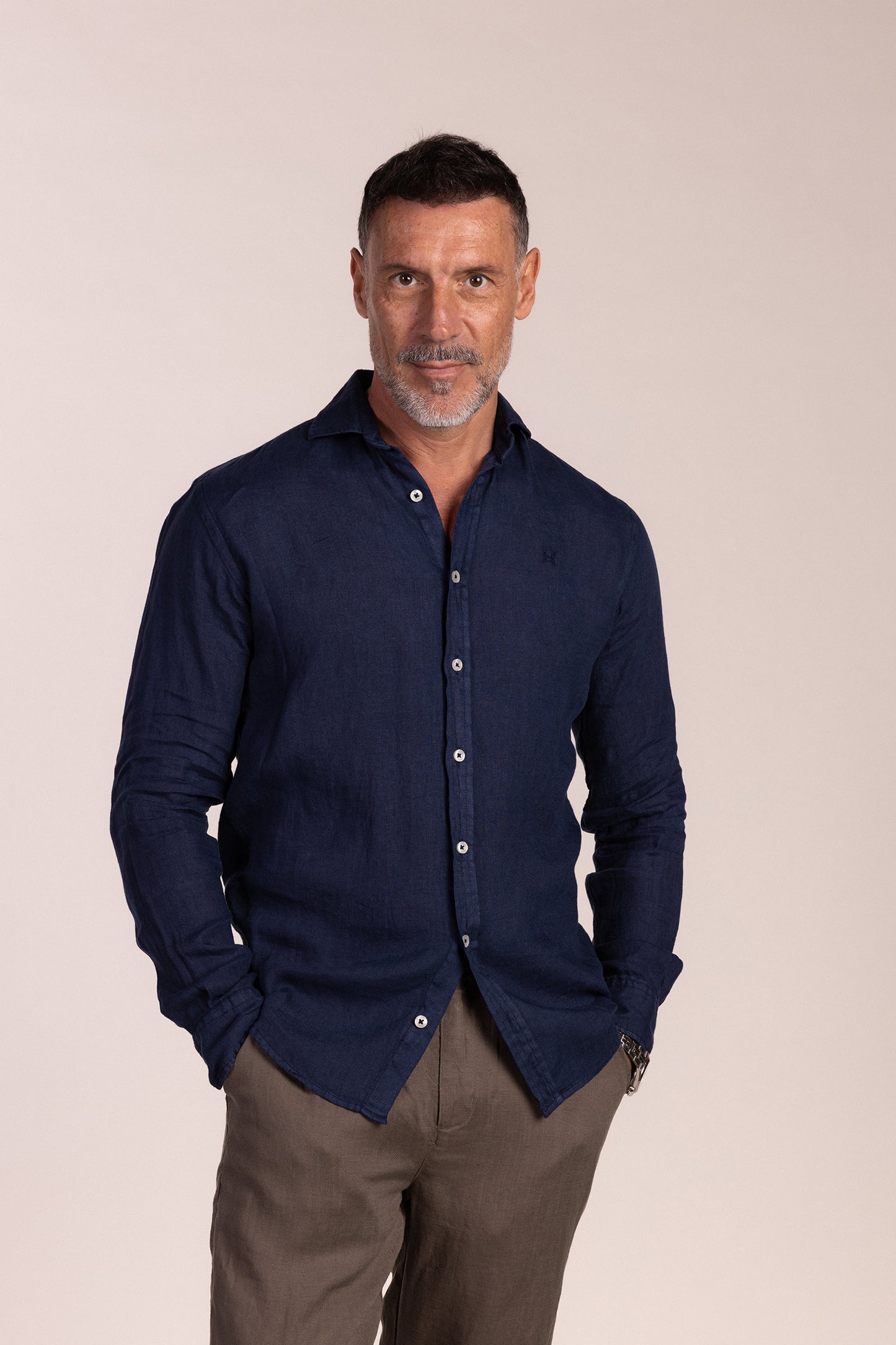 Camisa Lino Azul Marino | Lanzarote