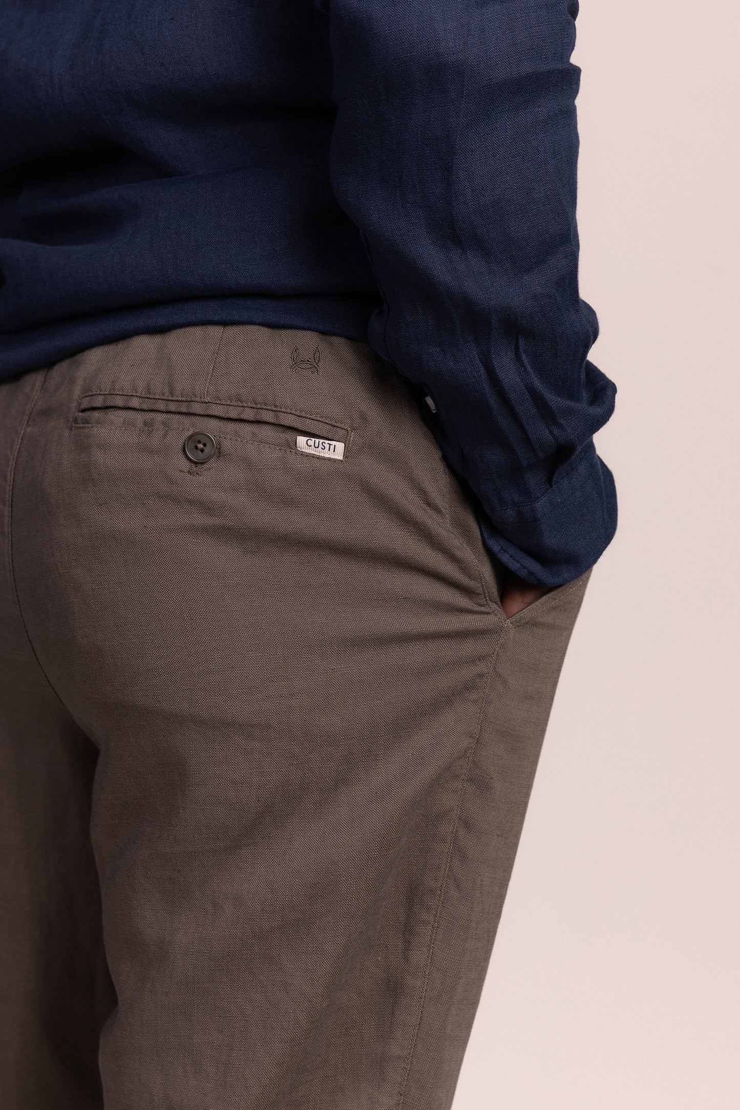 Pantalón Lino Oliva | Ibiza