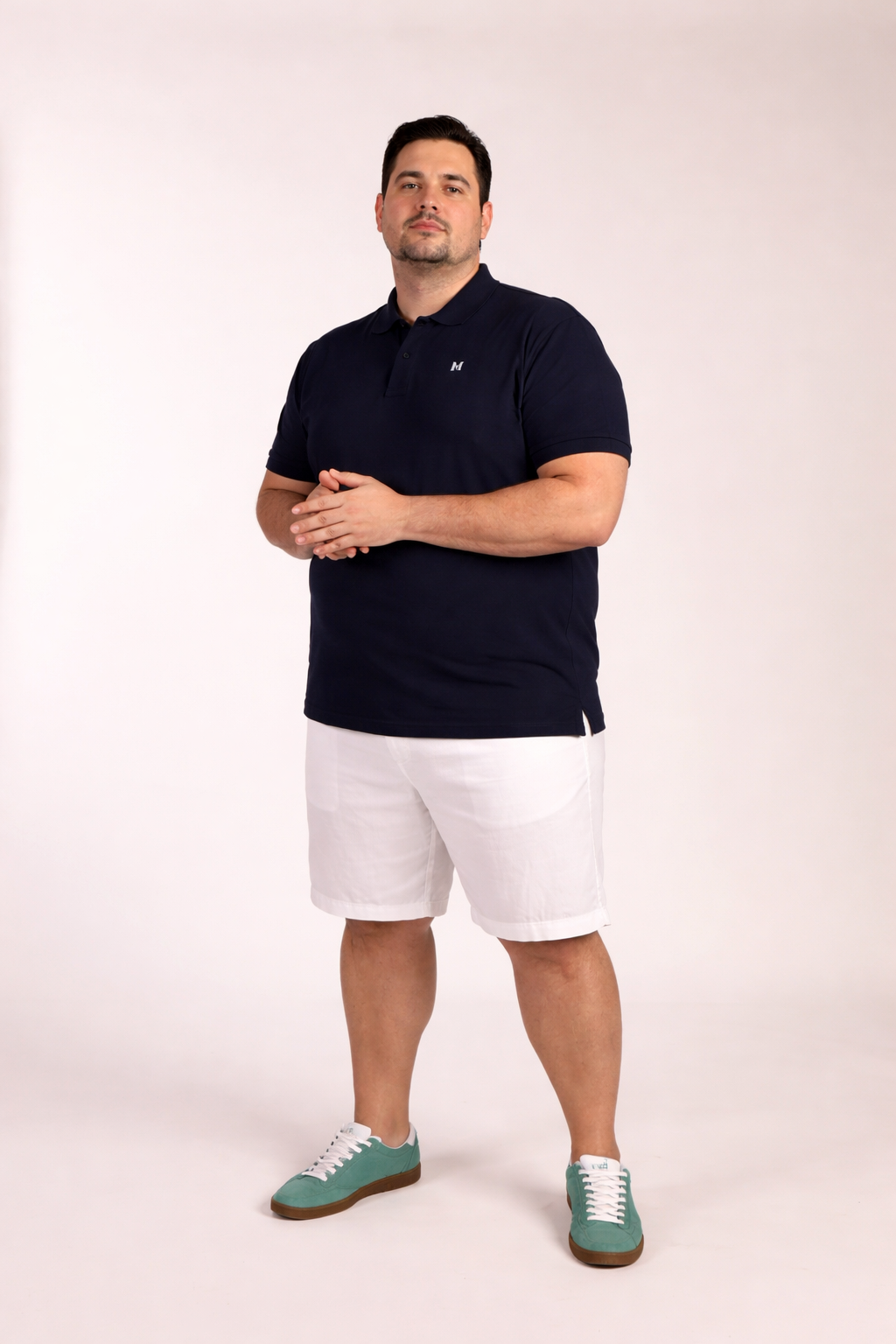 Polo Básico Manga Corta Azul Marino