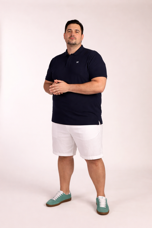 Polo Básico Manga Corta Azul Marino