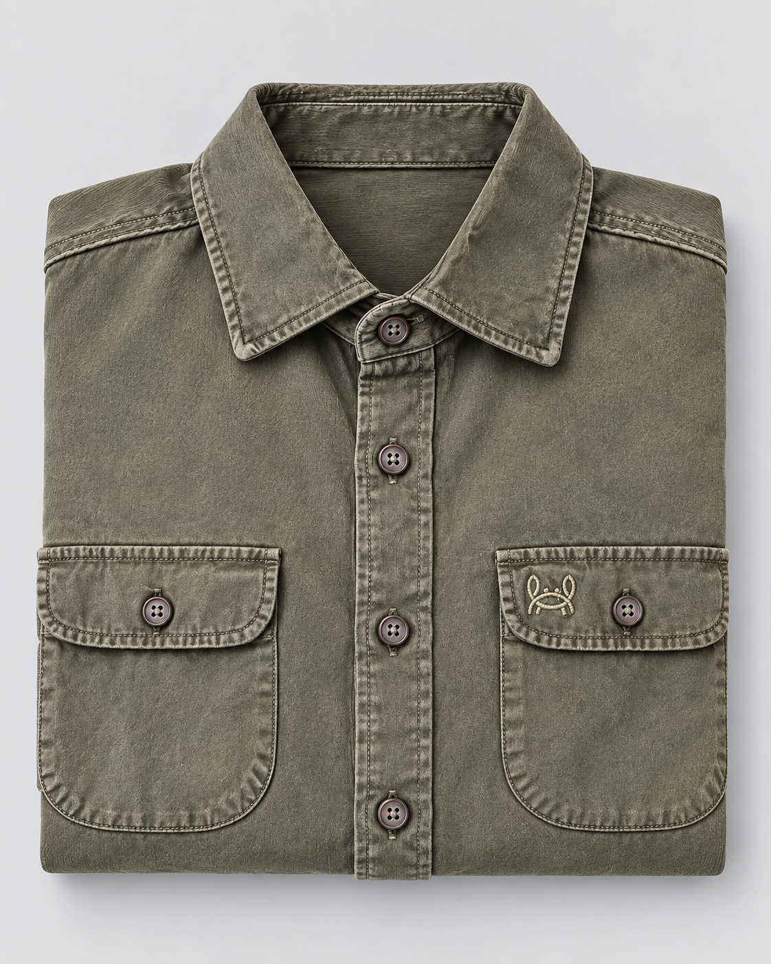 Sobrecamisa Garment Dyed Verde Militar | Zaragoza