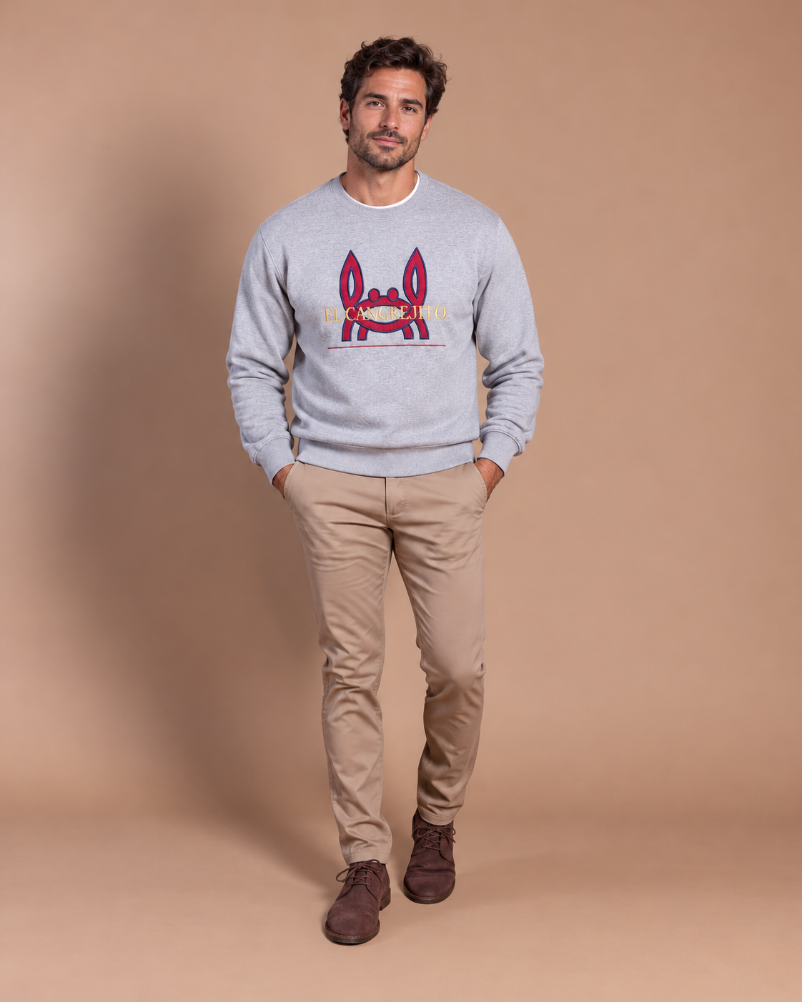 Sudadera Bordada Gris
