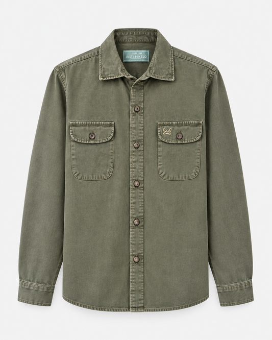 Sobrecamisa Garment Dyed Verde Militar | Zaragoza