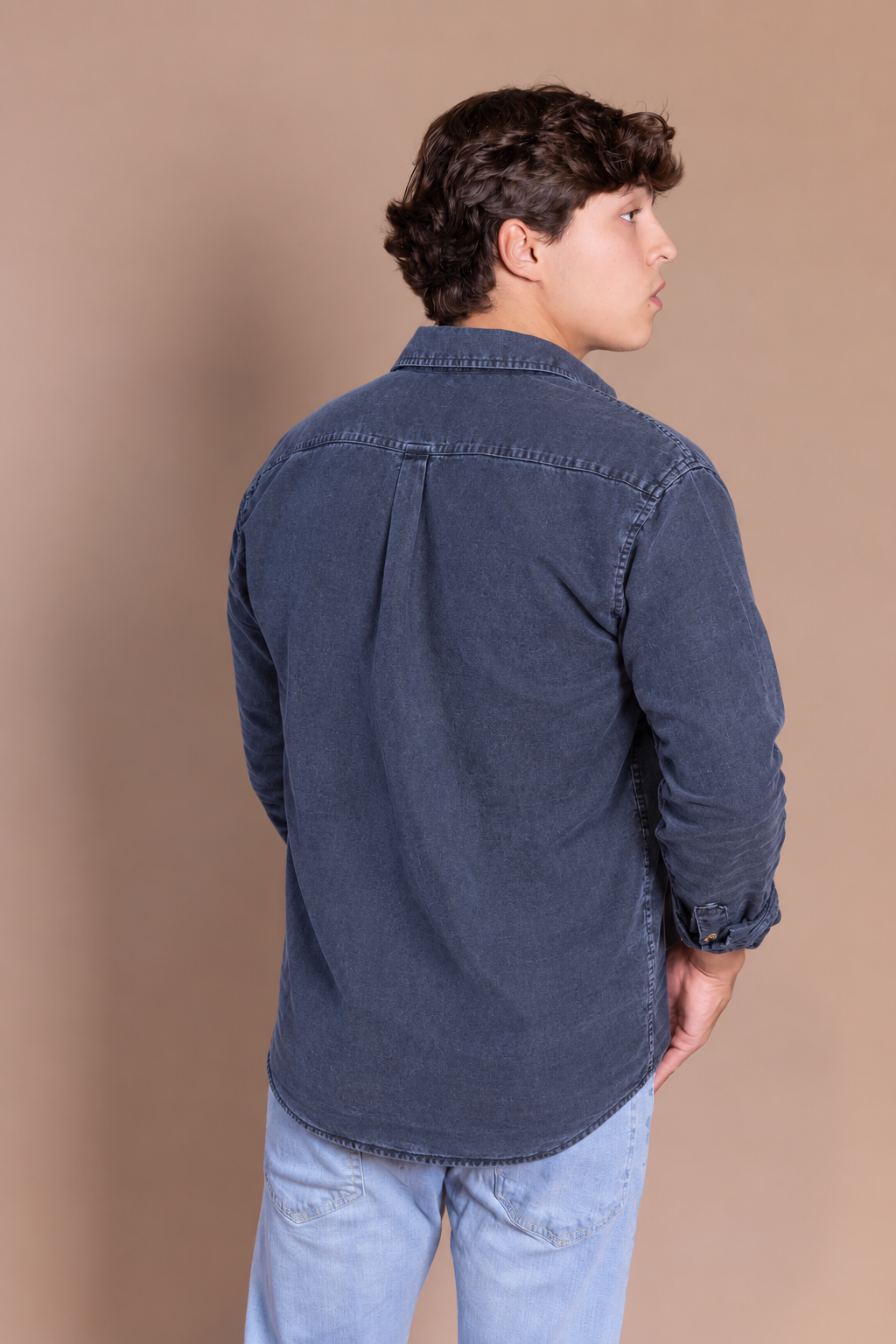 Sobrecamisa Garment Dyed Azul Marino | Zaragoza