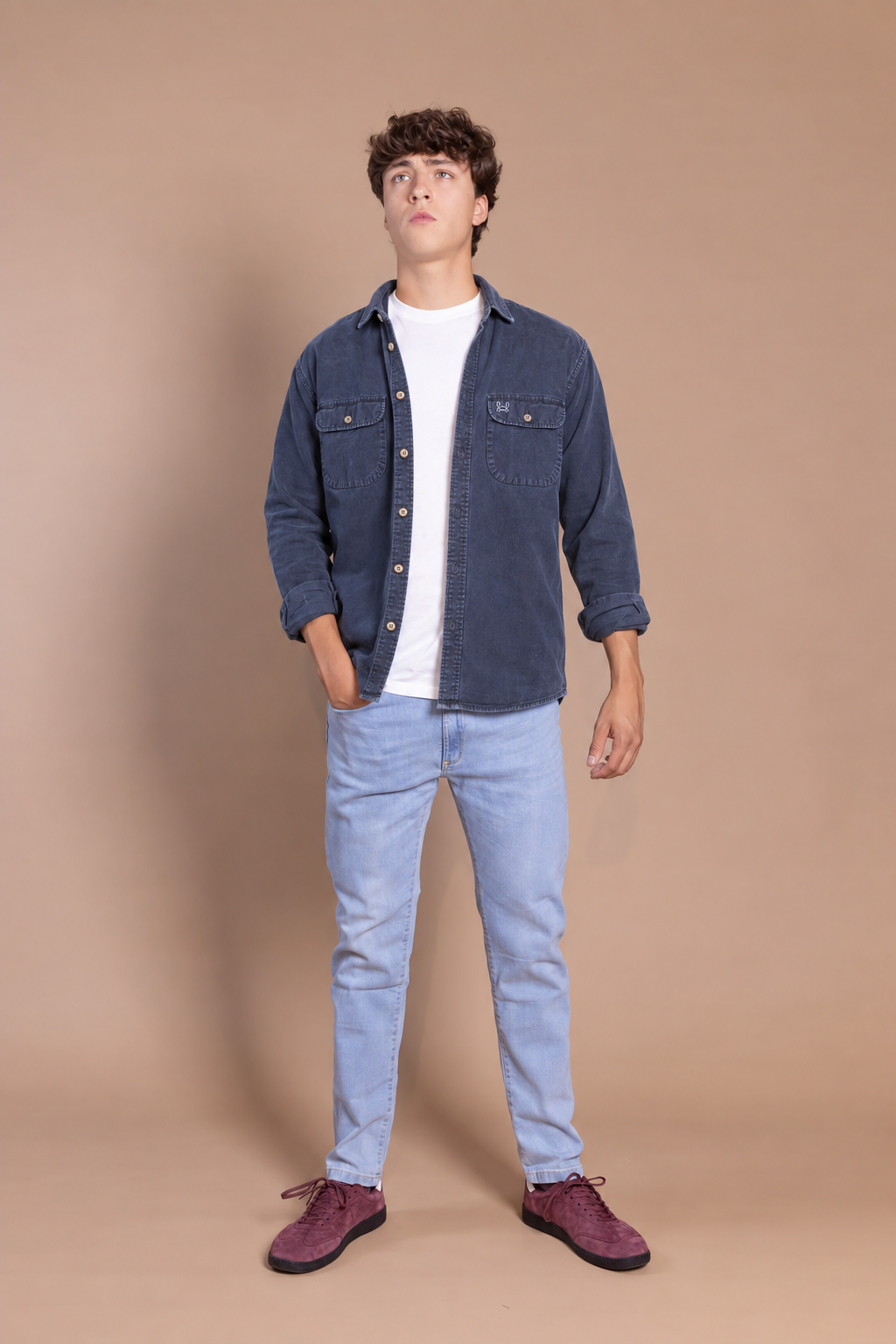 Sobrecamisa Garment Dyed Azul Marino | Zaragoza