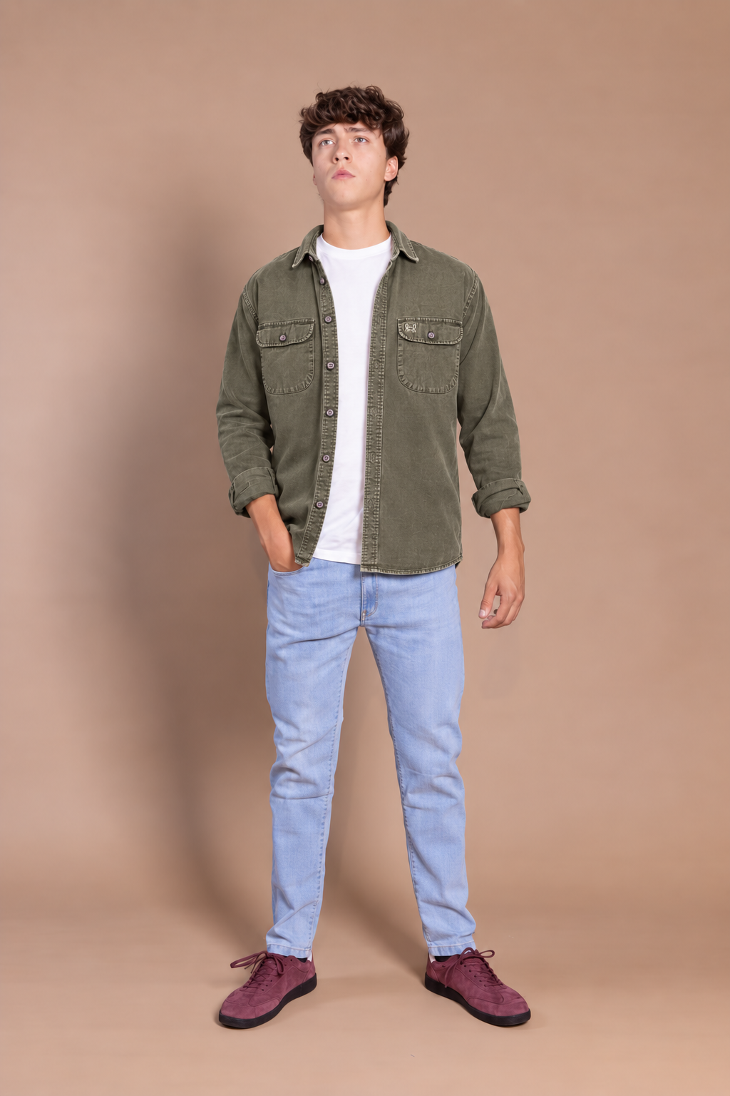 Sobrecamisa Garment Dyed Verde Militar | Zaragoza