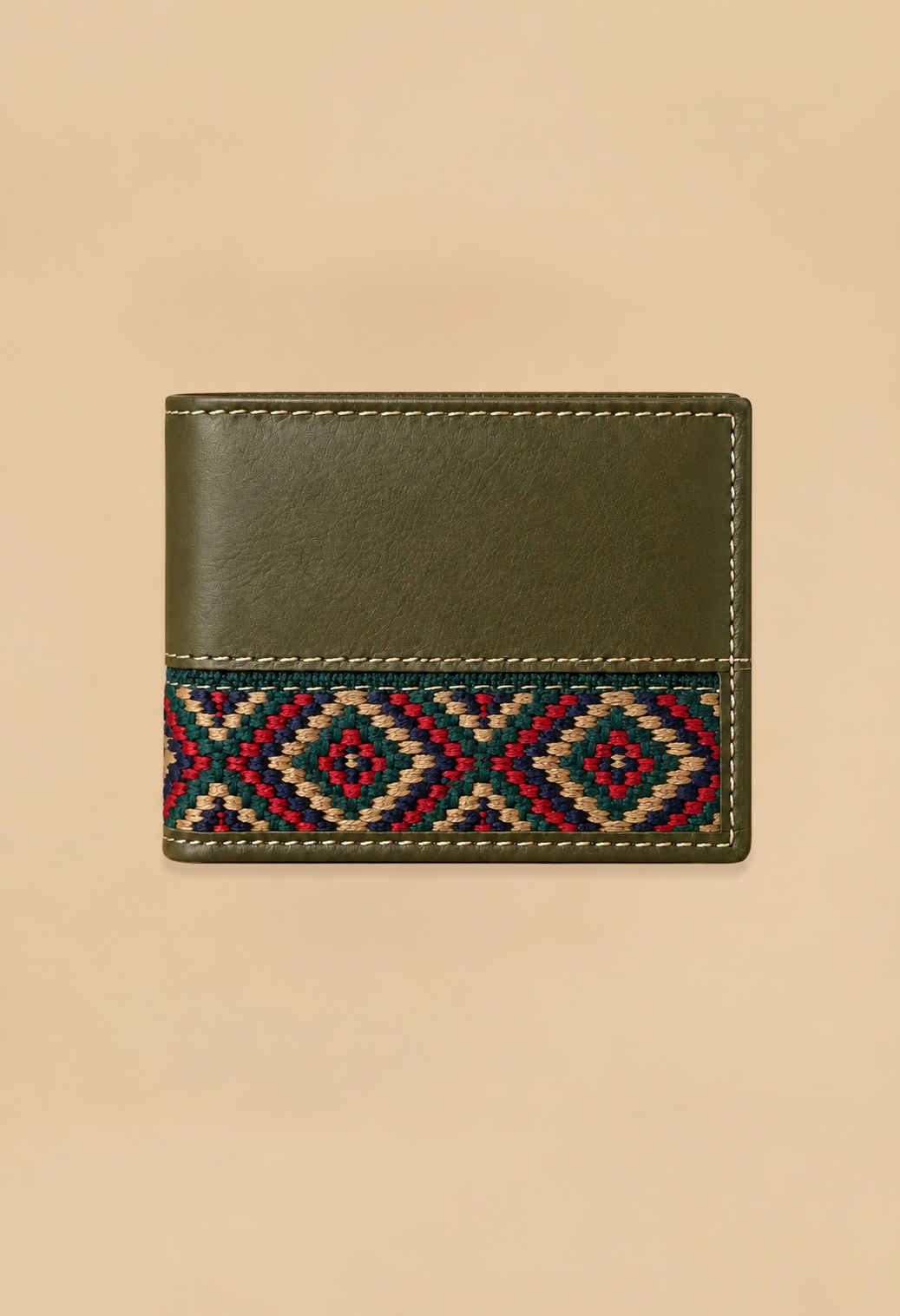 Cartera Kaki Tejido Étnico | Multicolor