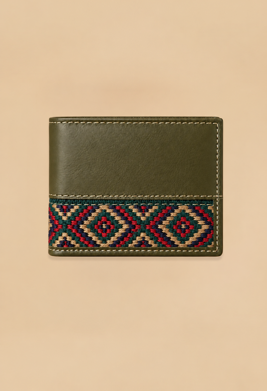 Cartera Kaki Tejido Étnico | Multicolor