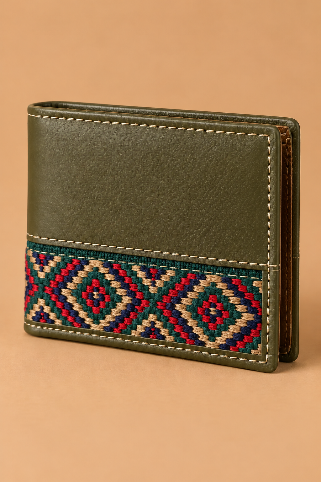 Cartera Kaki Tejido Étnico | Multicolor
