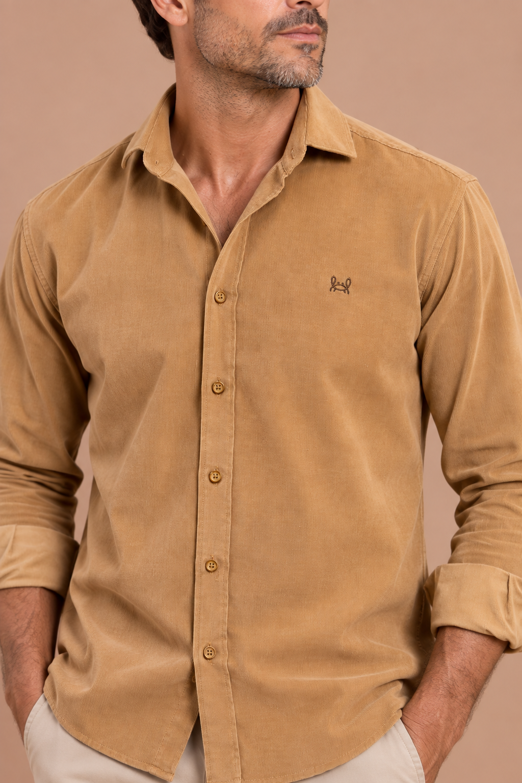 Camisa micropana camel