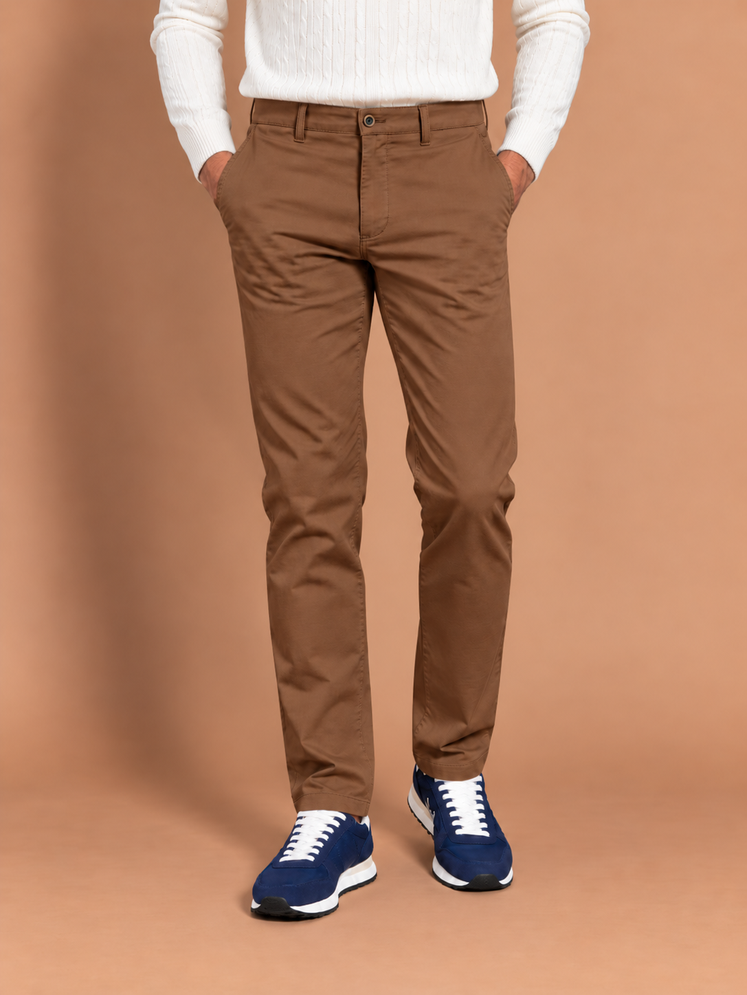 Pantalon chino stretch marron noisette | Jesulín