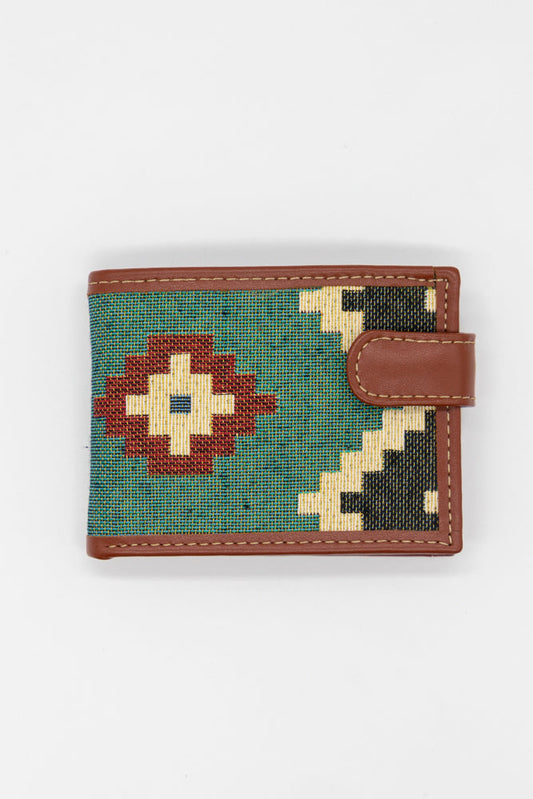 Cartera Étnica Verde Rombos
