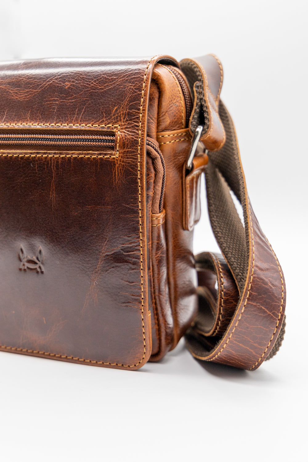 Bolso bandolera piel marrón
