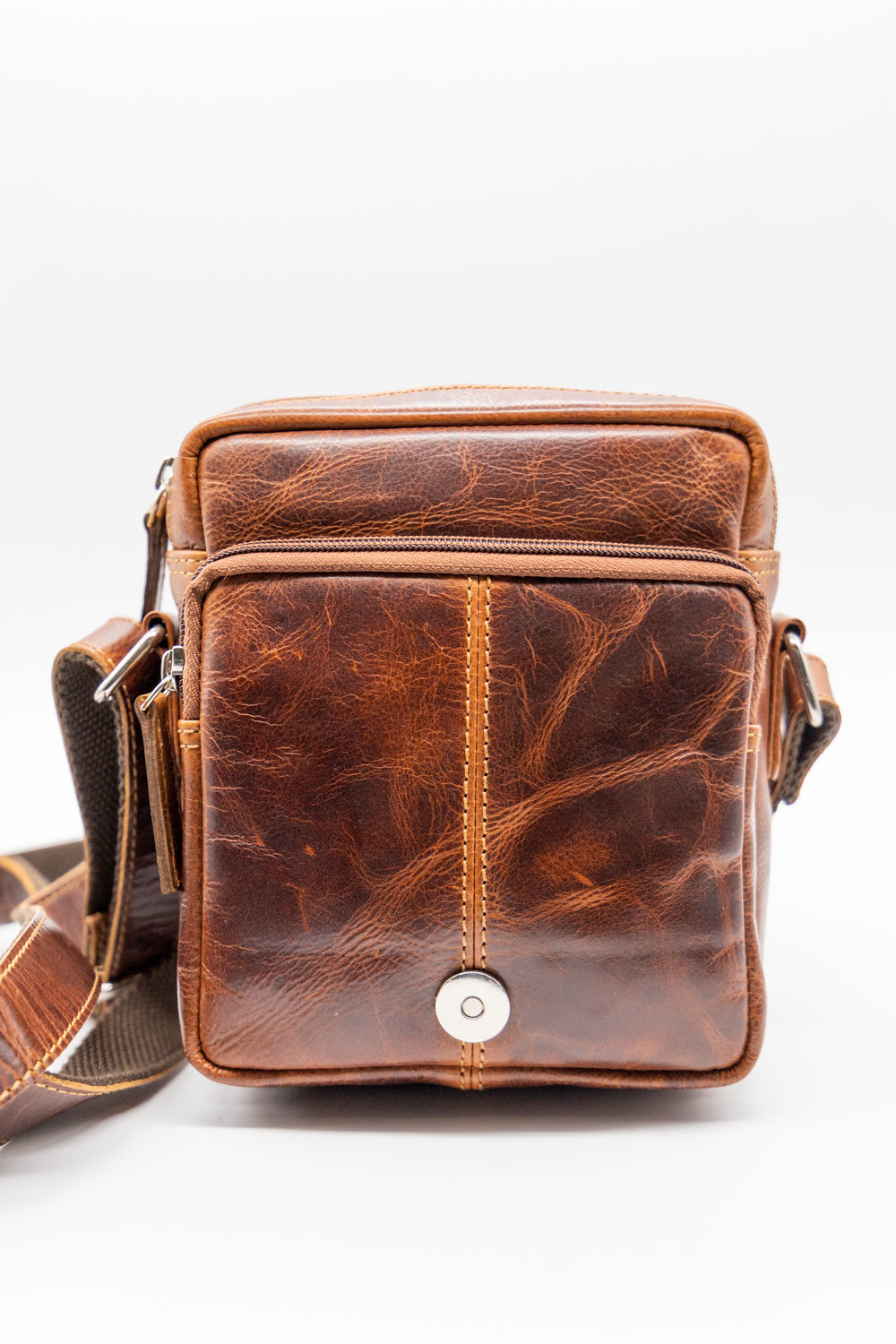 Bolso bandolera piel marrón