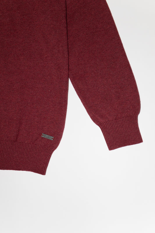 Jersey Básico Cuello Redondo Burdeos
