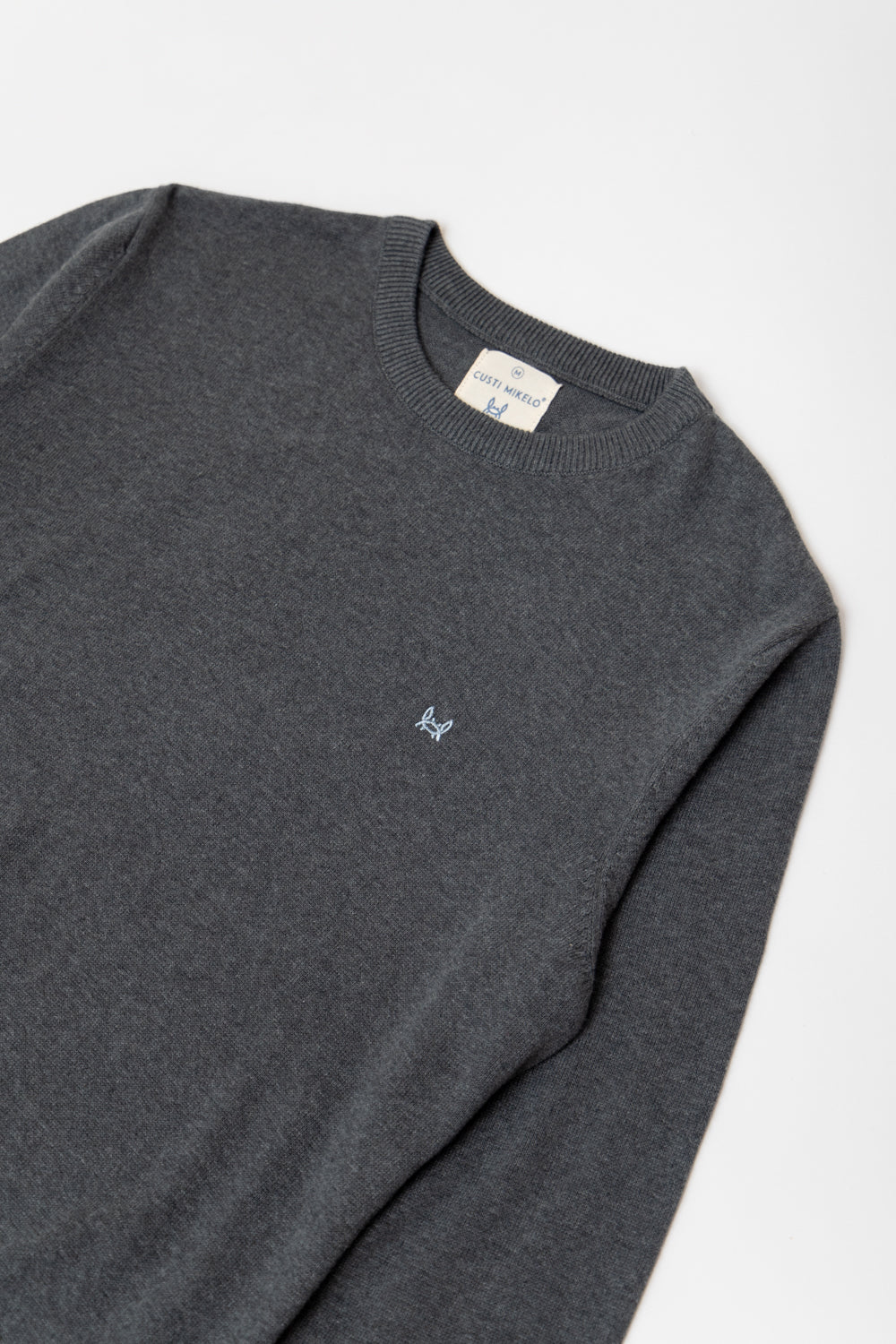 Jersey Básico Cuello Redondo Gris