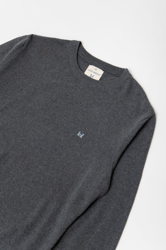 Jersey Básico Cuello Redondo Gris