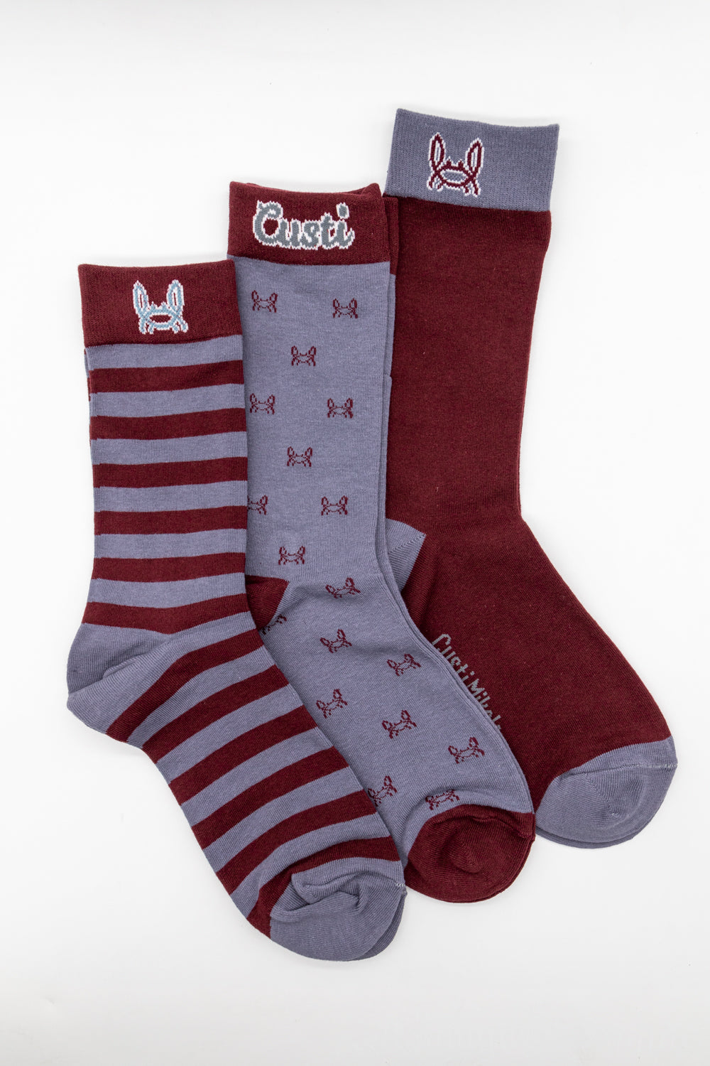Pack 3 Calcetines Cangrejito | Burdeos