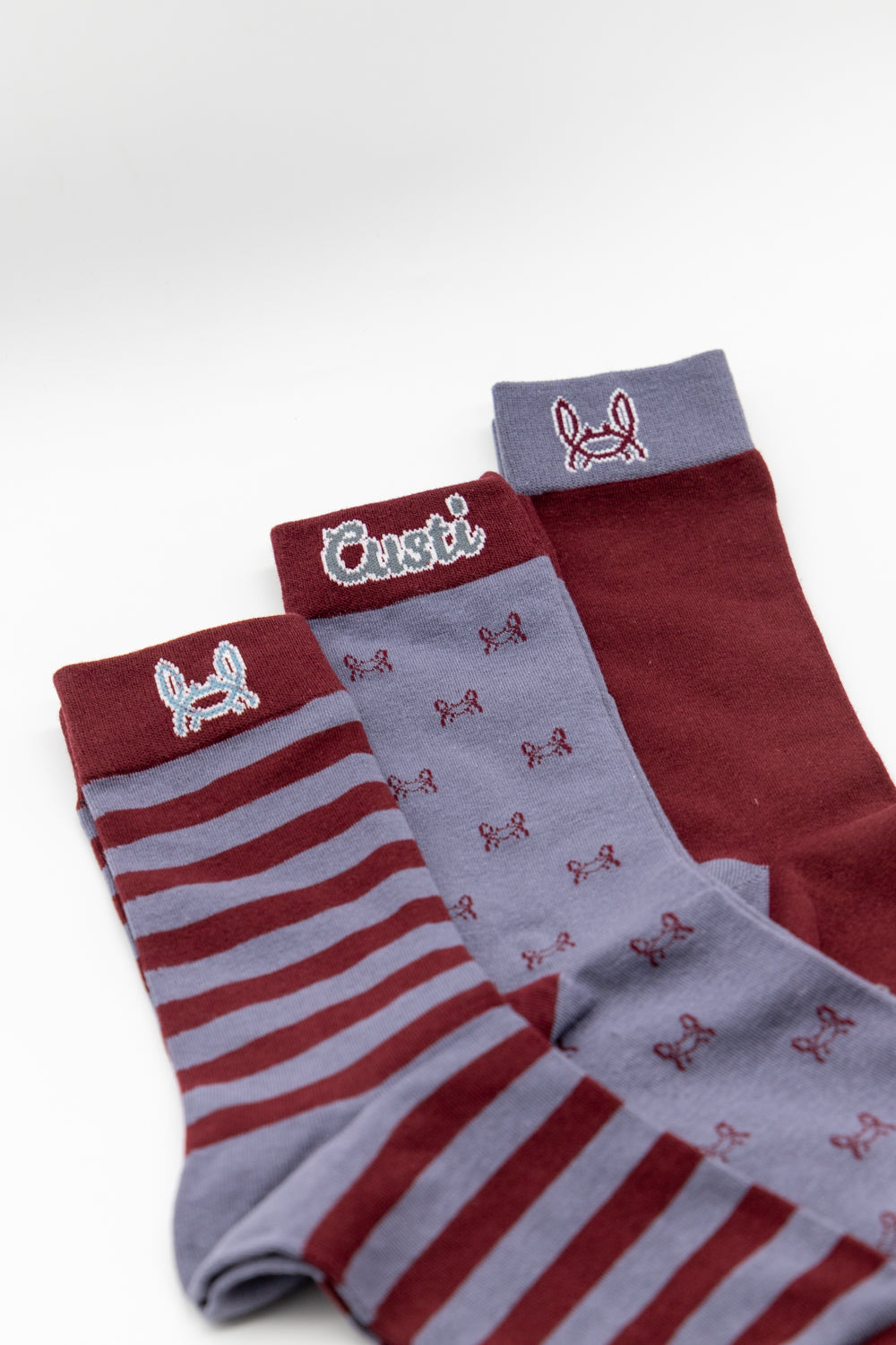 Pack 3 Calcetines Cangrejito | Burdeos
