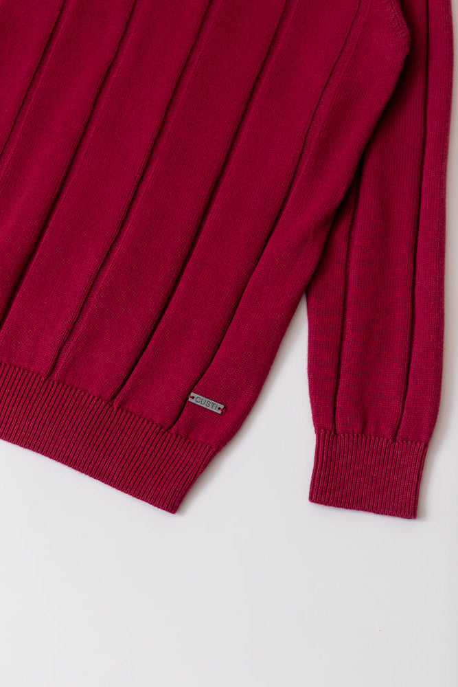 Jersey Raya Vertical Burdeos