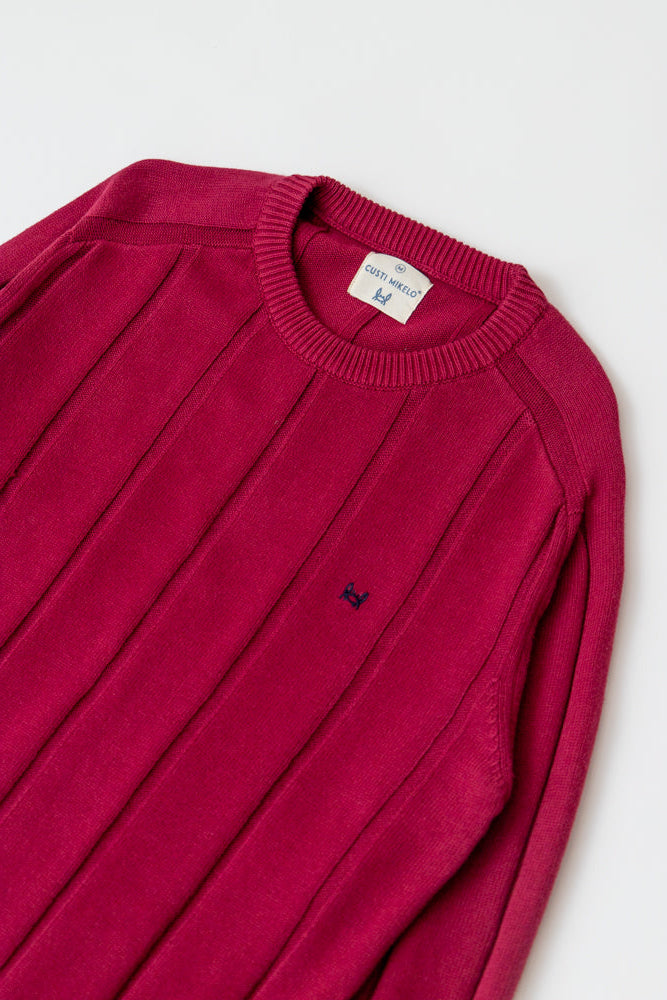 Jersey Raya Vertical Burdeos