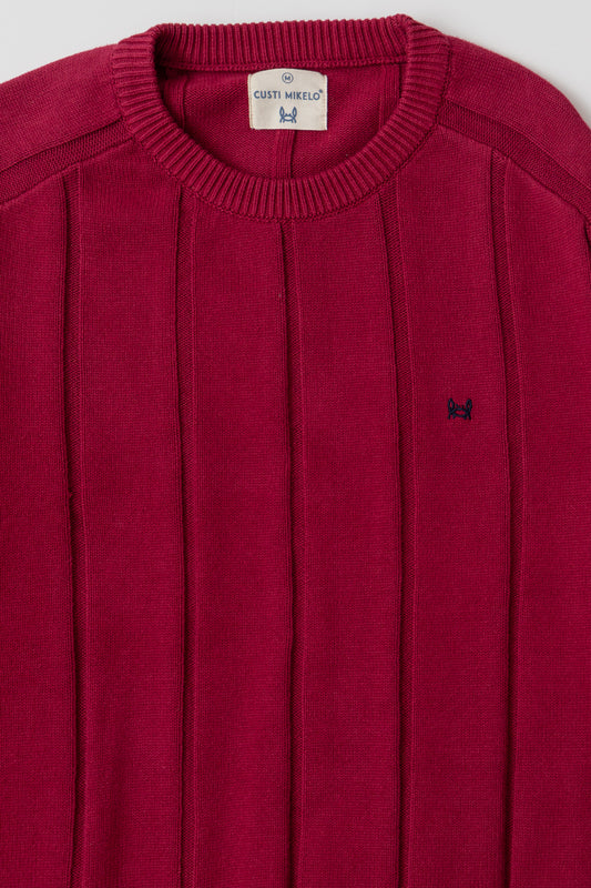 Jersey Raya Vertical Burdeos