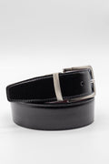 Cinturón piel reversible | Negro & Burdeos