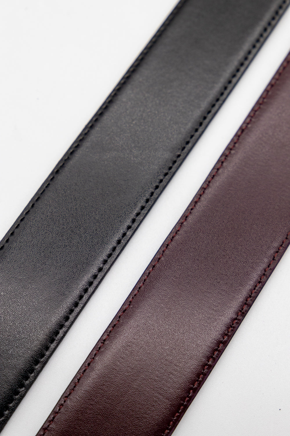 Cinturón piel reversible | Negro & Burdeos