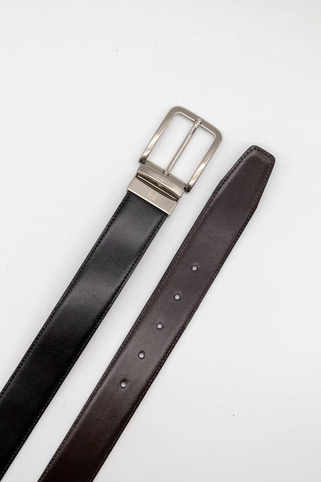 Cinturón piel reversible | Negro & Marrón