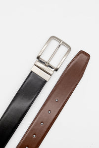 Cinturón piel reversible | Negro & Cuero