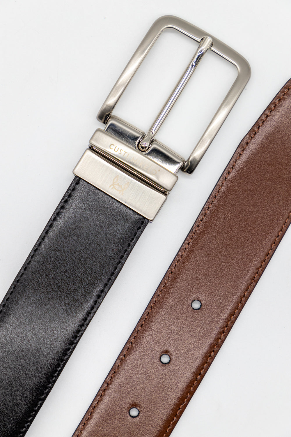 Cinturón piel reversible | Negro & Cuero