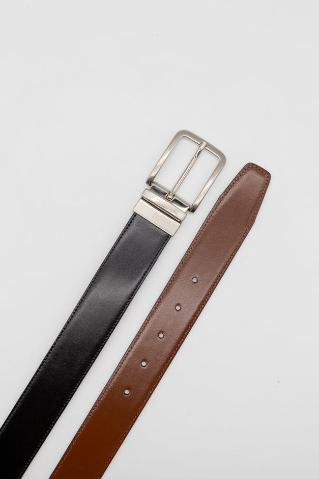 Cinturón piel reversible | Negro & Cuero