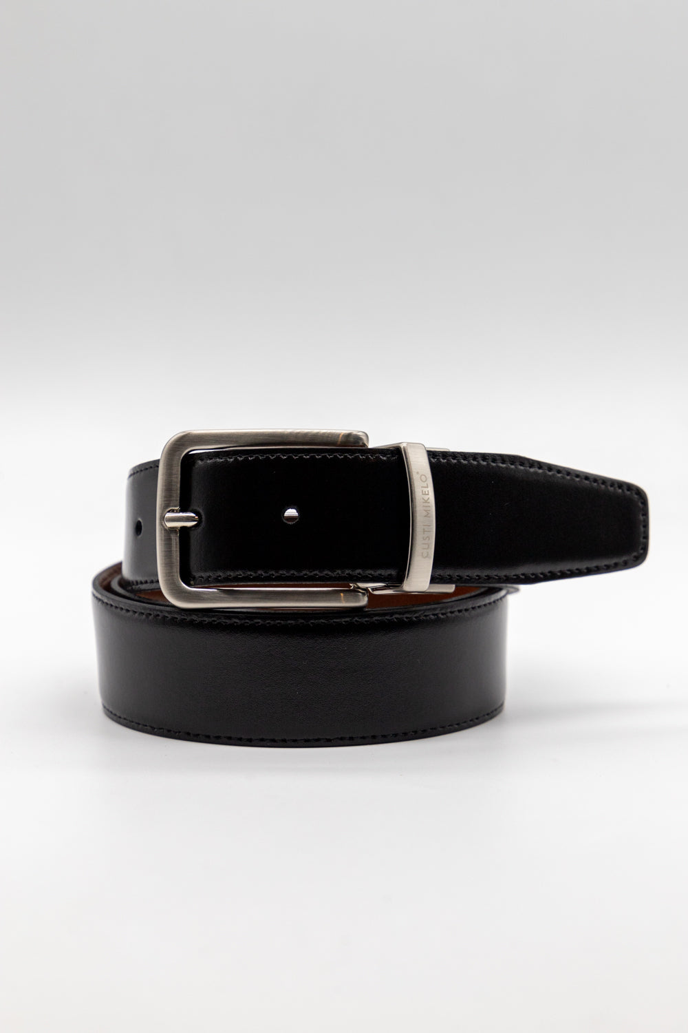 Cinturón piel reversible | Negro & Cuero