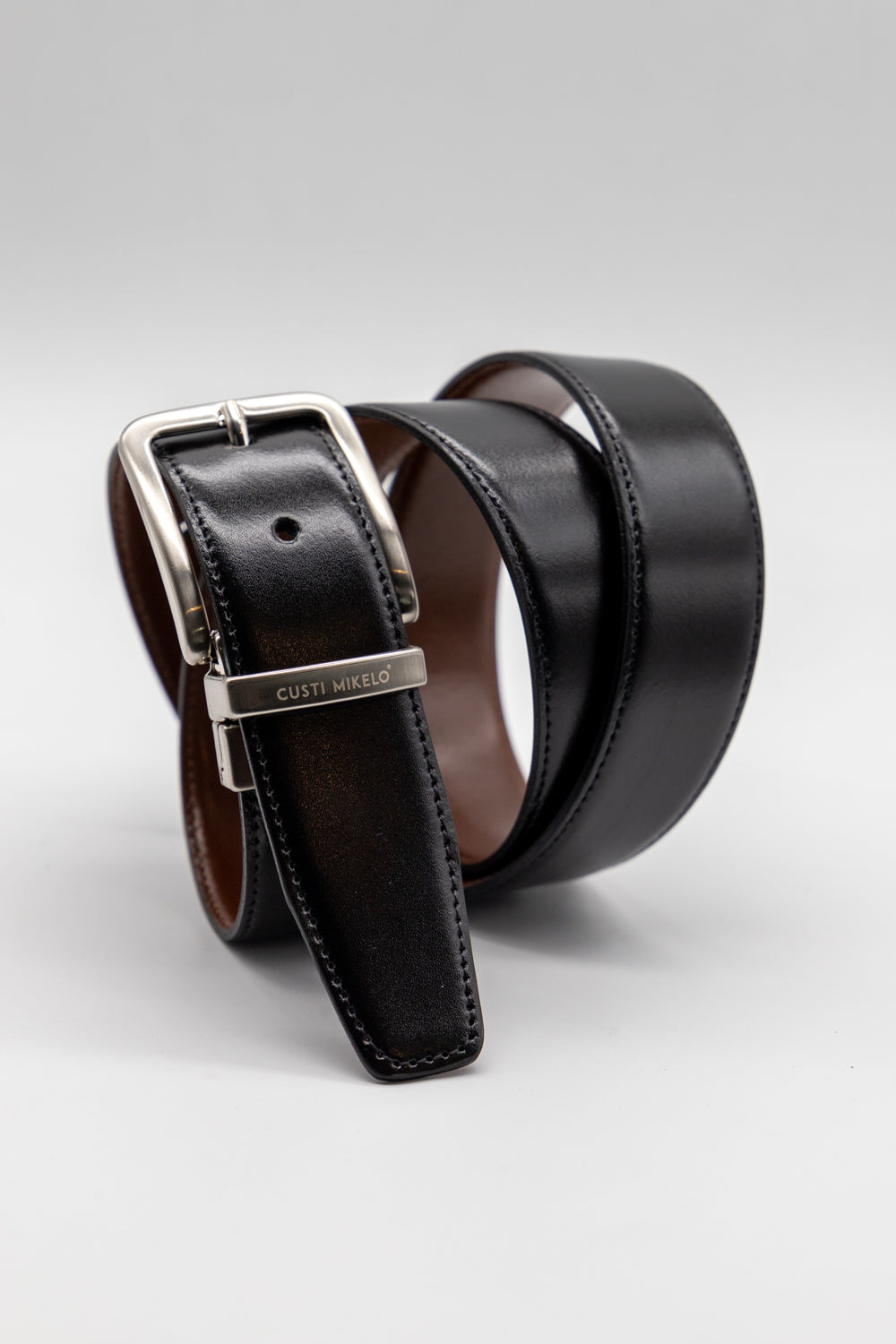 Cinturón piel reversible | Negro & Cuero