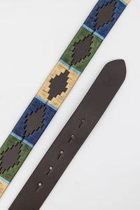 Cinturón piel argentino Beige Marino Verde