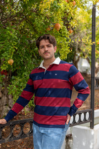 Polo Rugby Rayas Burdeos | Pontevedra