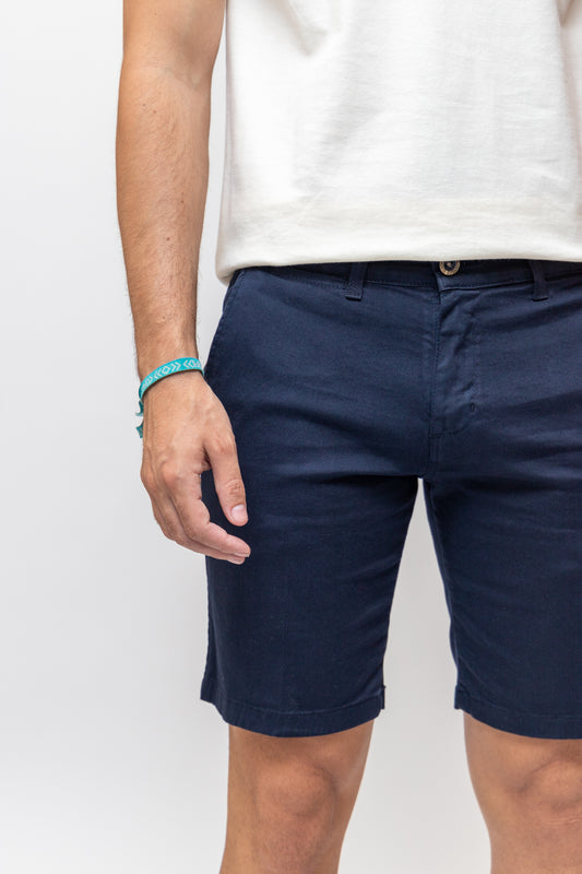 Bermuda Elástica Azul Marino | Priego