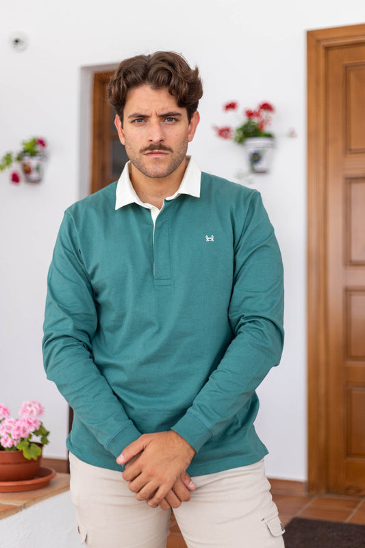 Polo Rugby Liso Verde | Tuy