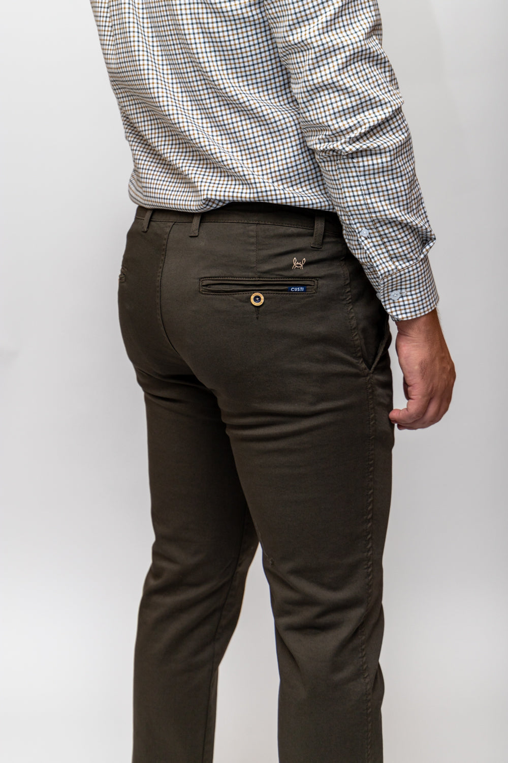 Pantalón Chino Elástico Verde Kaki | Jesulín