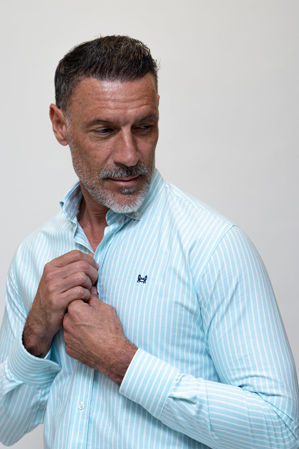 Camisa Rayas Oxford Turquesa | Sevilla